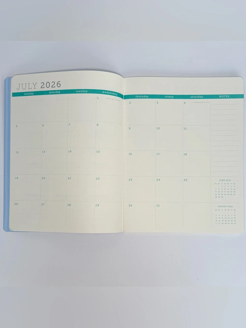 2026-2027 Clementine Paper inc. 17-month Large Size Planner (Blue Stripes)